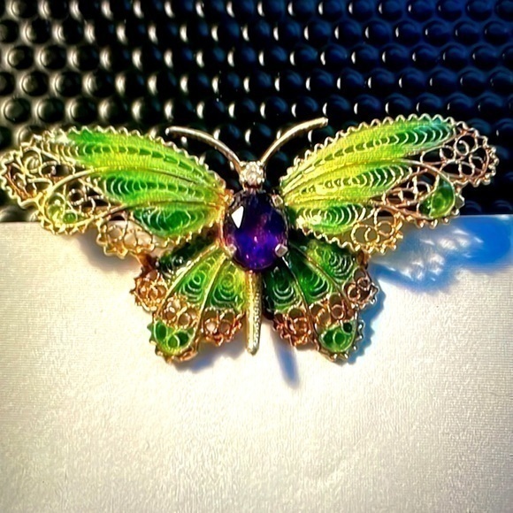 hand made Jewelry - Vintage jewelry 14k gold Butterfly 21g